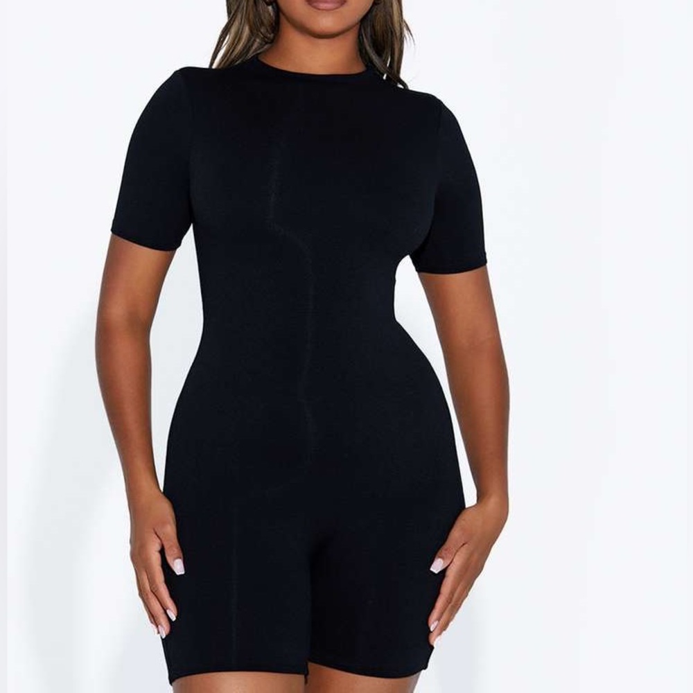 Naked Wardrobe Black High Neck Romper